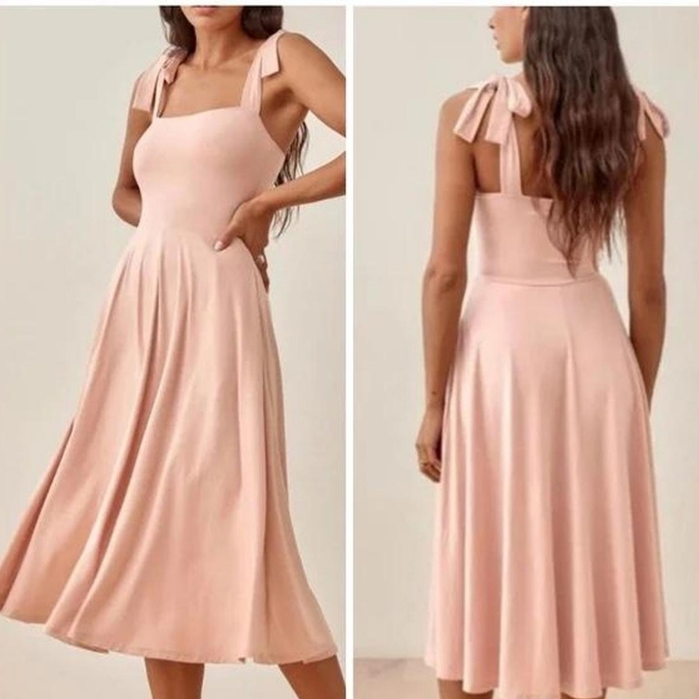 NWT Reformation XS Edita Midi Elegant Pink Sleeveless Dress